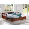 Melody Expandable Twin-to-King Trundle Daybed with Storage Drawers - Brown