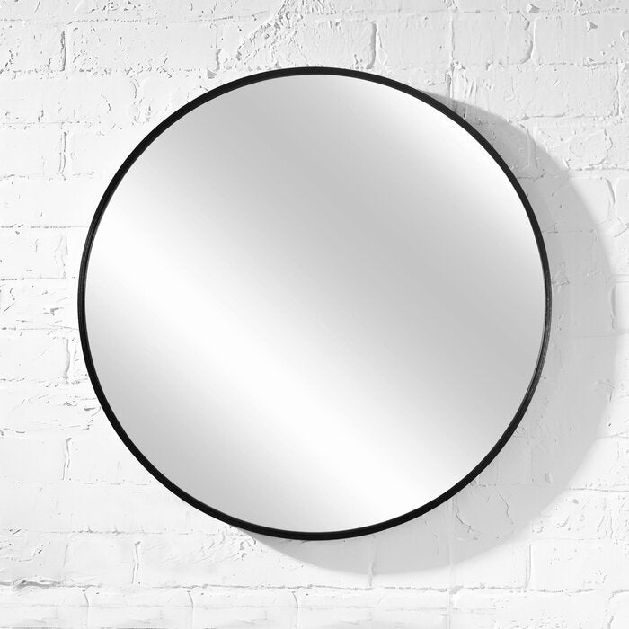 24'' x 24'' Black Menahan Makeup / Shaving Mirror