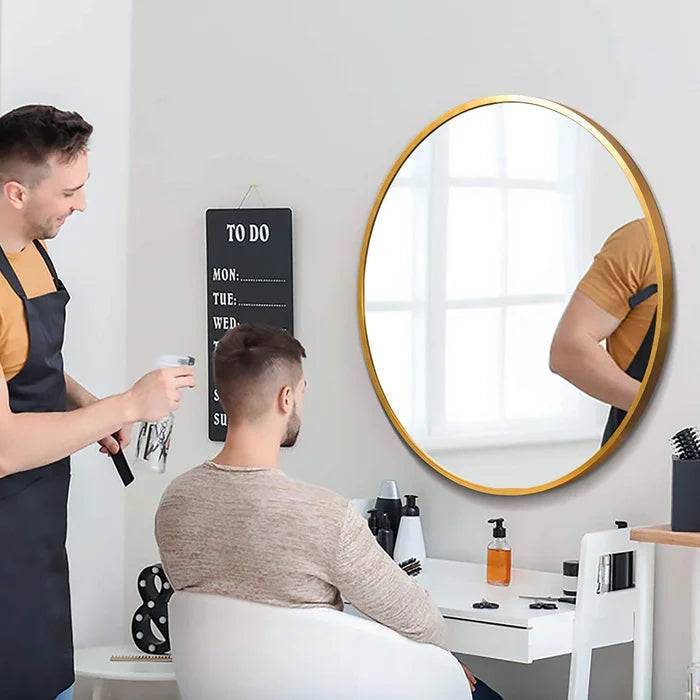 28'' x 28'' Gold Menahan Makeup / Shaving Mirror