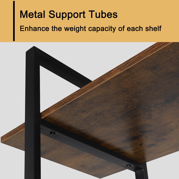 (6 Shelves) 84.6" H x 39.3" W x 13.3" D Menchaca Steel Etagere Bookcase