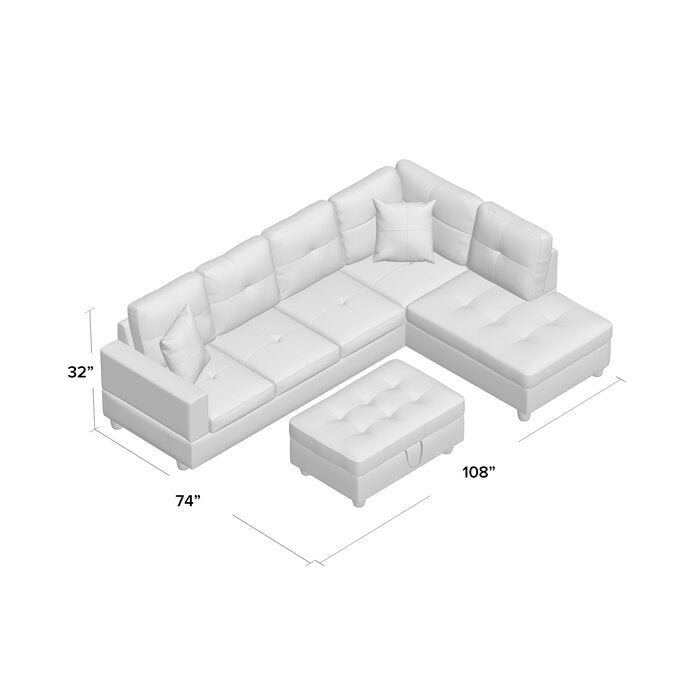 Mendoza Left Hand Facing Sectional with Ottoman