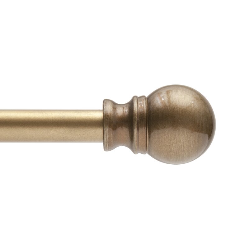 28" - 48" Brushed Brass Mendoza Single Curtain Rod