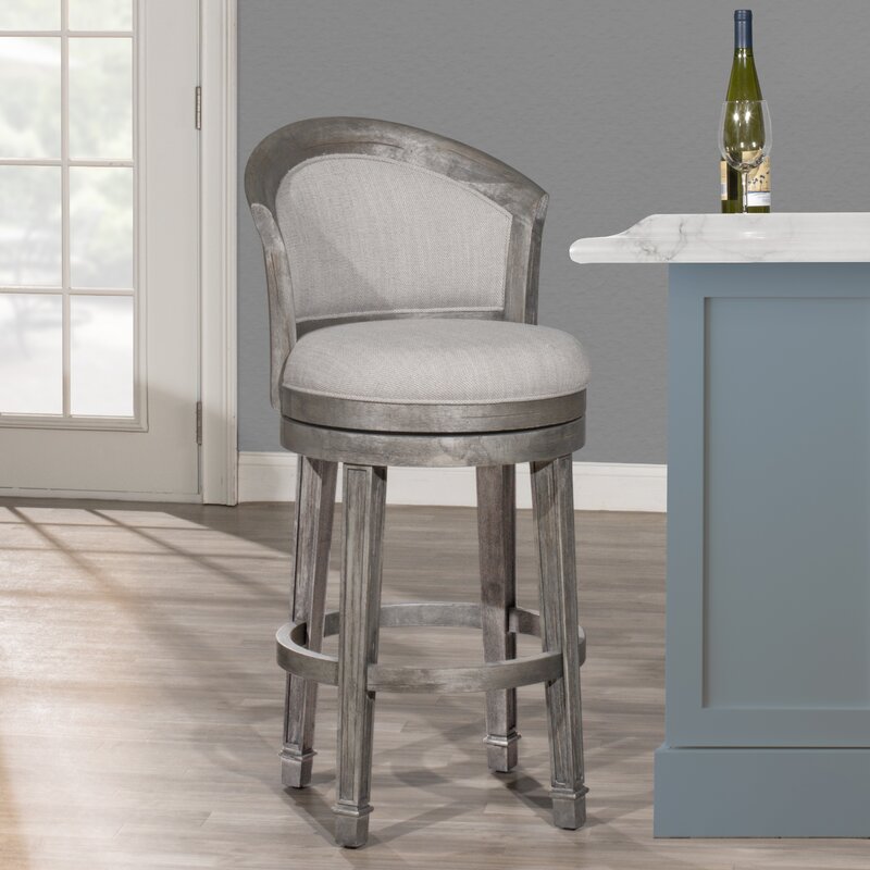 Distressed Gray Menifee Swivel Bar Stool KB717