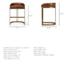 Mercana Hollyfield Brown Leather/ Gold Metal Stool 28.75