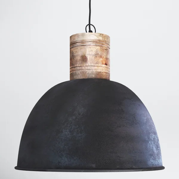 Meredith 1 - Light Single Dome Pendant with Wood Accents