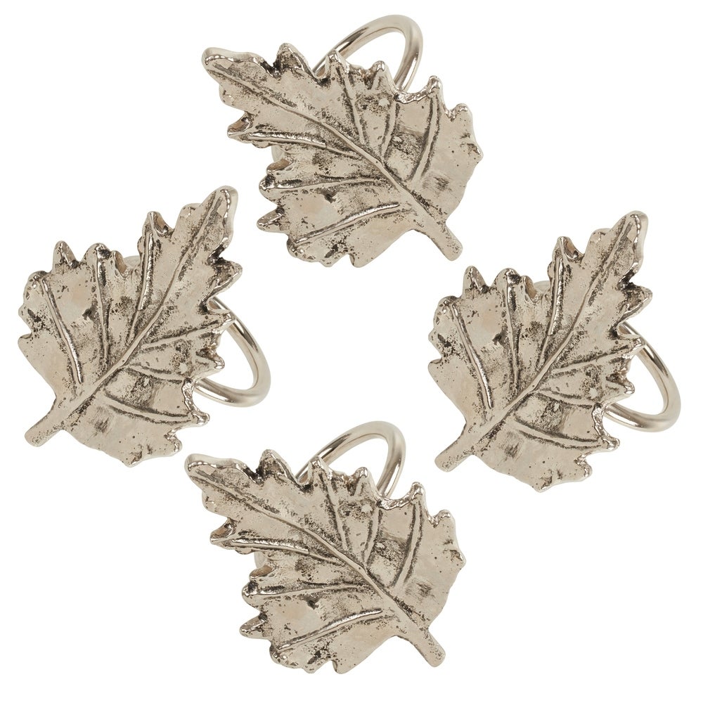 Metal Napkin Rings with Leaf Design (Set of 4) EE506