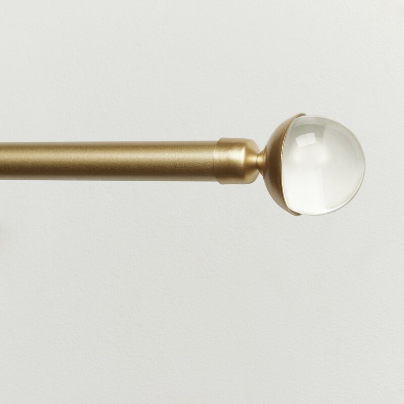 Metal Adjustable 1" Single Curtain Rod, 66''-120''