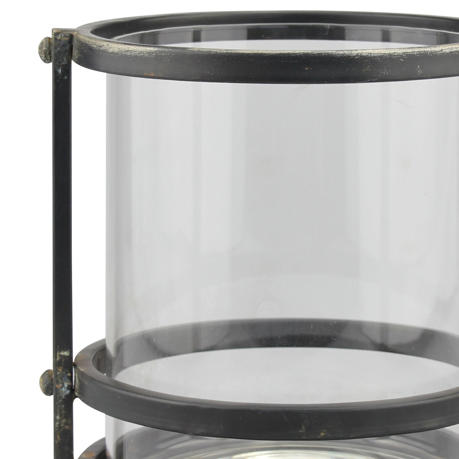 6.96'' H x 6.18'' W x 6.18'' D Black Metal Tabletop Hurricane Holder TTR259