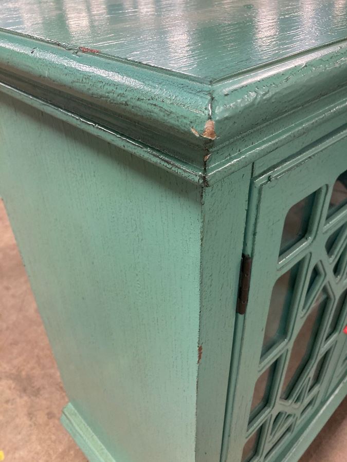 36" Two Door Cabinet, in Bayberry Blue Rub AS-IS OP030