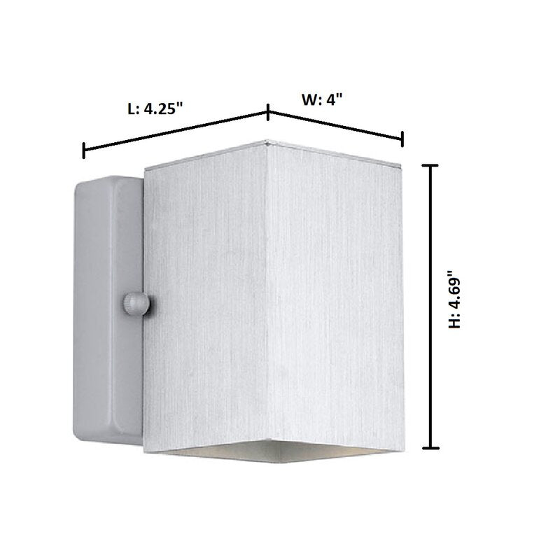 Middlebury 1 - Light Dimmable Aluminum Flush Mounted Sconce, 4.69 x 4x4.25"