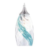 Milano Satin Nickel Mini Pendant Ceiling Light Blue Glass