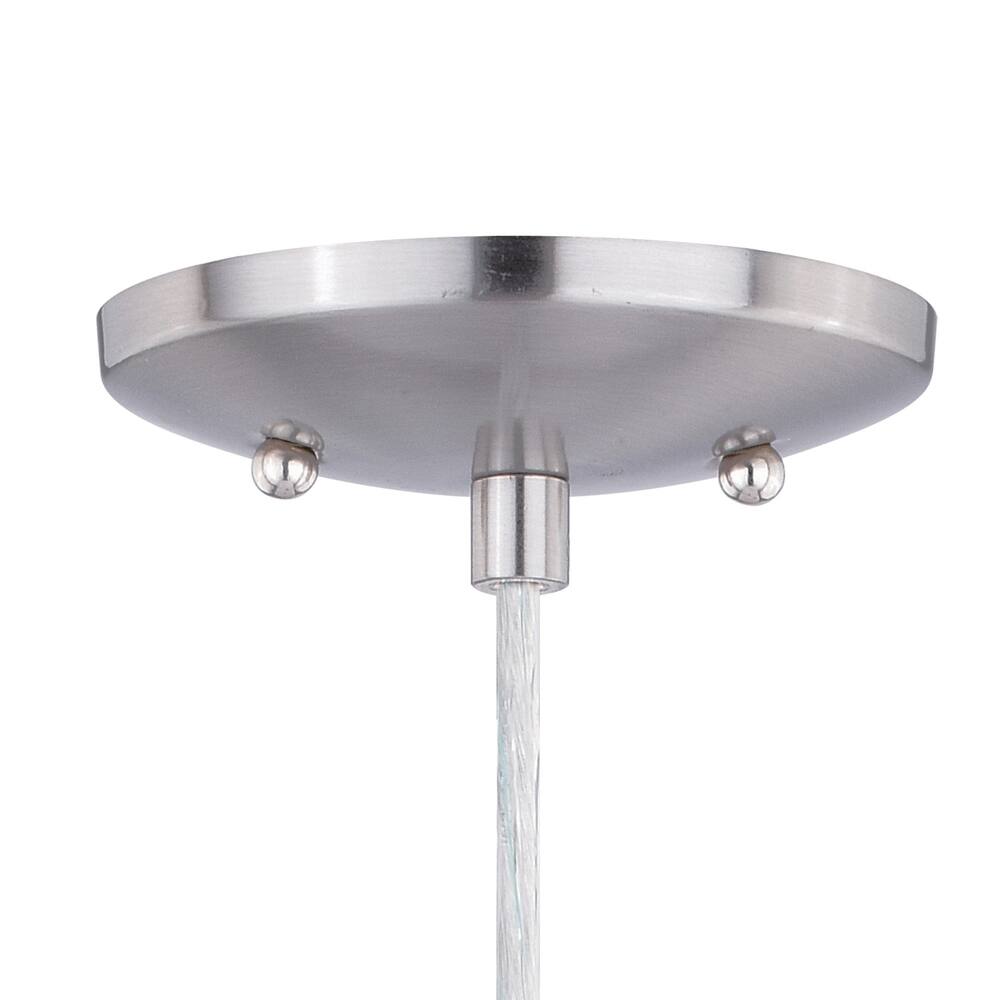 Milano Satin Nickel Mini Pendant Ceiling Light Blue Glass