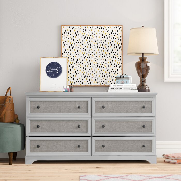 Mildenhall 6 Drawer Double Dresser, Dove Grey (#959) Salvage & Co Indy Mildenhall 6 Drawer Double Dresser, Dove Grey (#959) Salvage & Co Indy