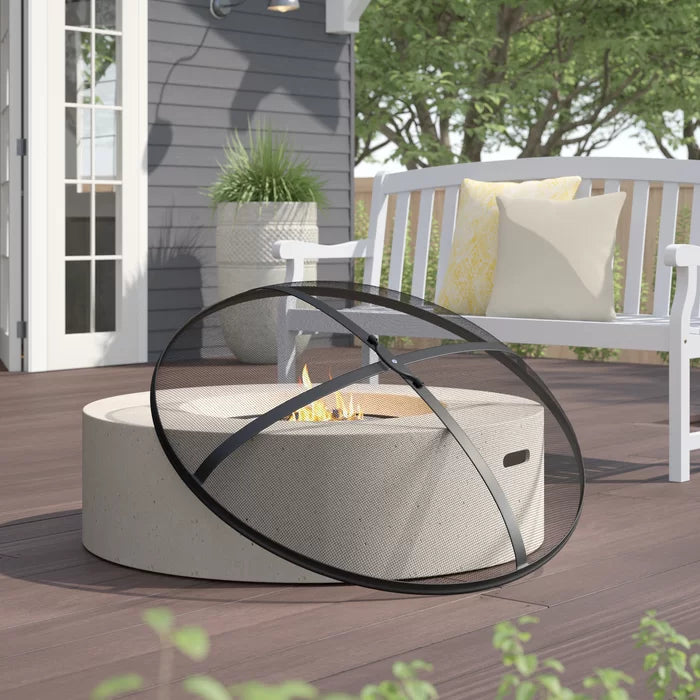 4.5" H x 24" W x 24" D Mililani Heavy Duty Round Fire Pit Spark Screen