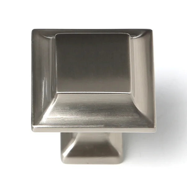 1" H x 1" W x 1" D Satin Nickel Millenium Square Knob, (Set of 3)