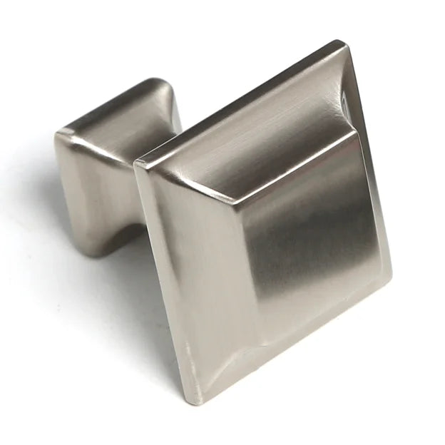 1" H x 1" W x 1" D Satin Nickel Millenium Square Knob, (Set of 3)