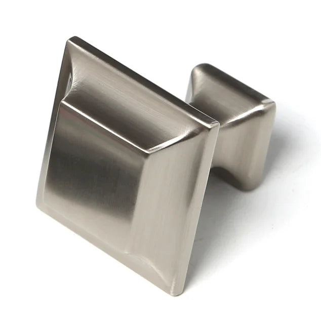 1" H x 1" W x 1" D Satin Nickel Millenium Square Knob, (Set of 3)