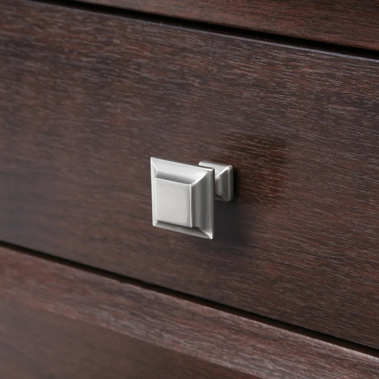 1" H x 1" W x 1" D Satin Nickel Millenium Square Knob, (Set of 3)