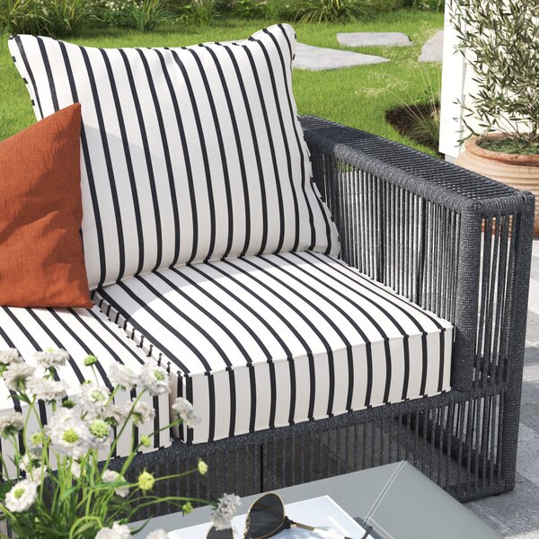 Blue/White Millie Stripe  Outdoor Sunbrella Seat/Back Cushion ACS105 (2 boxes)