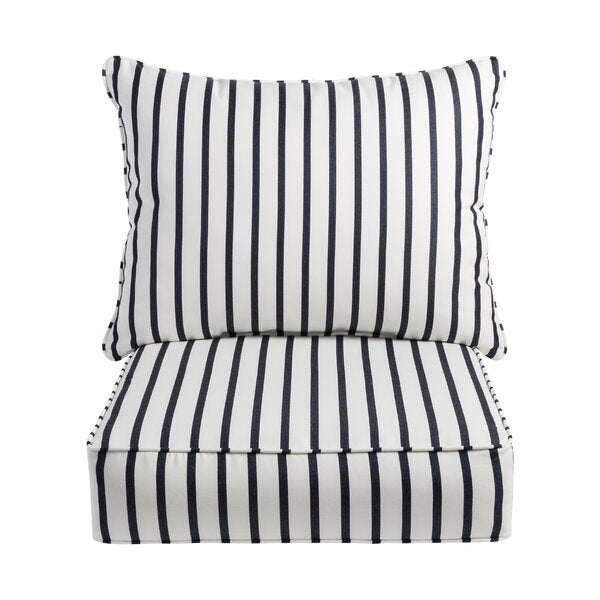 Blue/White Millie Stripe  Outdoor Sunbrella Seat/Back Cushion ACS105 (2 boxes)