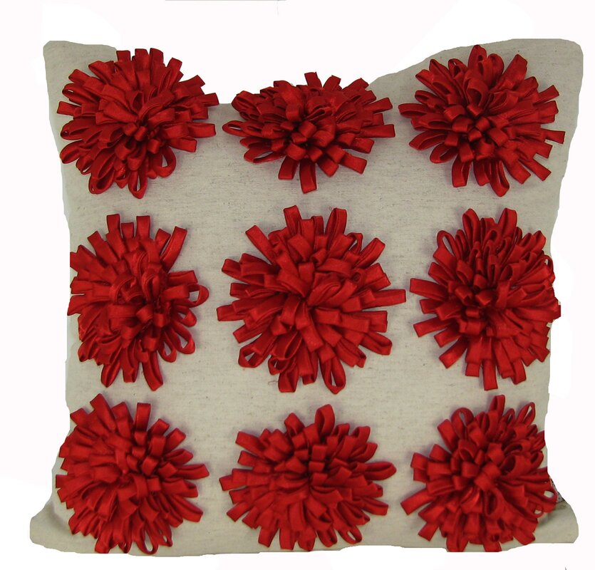 Ming Cotton Floral Throw Pillow #HA185