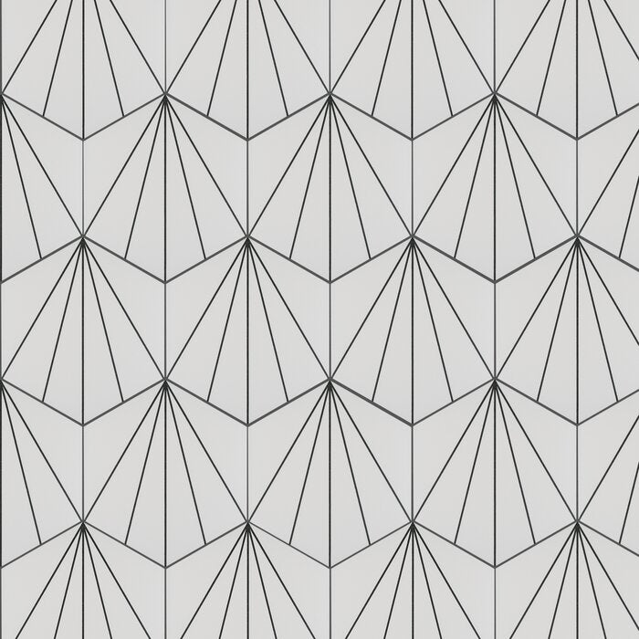 6 BOXES - Misha 9" x 10" Porcelain Patterned Wall & Floor Tile - 67.14 Square Feet **10 Additional Pieces (26.8 square feet) Included** (#K6714 - 6 BOXES)