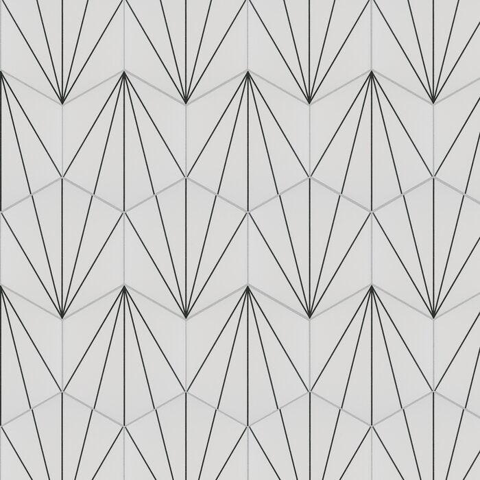 6 BOXES - Misha 9" x 10" Porcelain Patterned Wall & Floor Tile - 67.14 Square Feet **10 Additional Pieces (26.8 square feet) Included** (#K6714 - 6 BOXES)