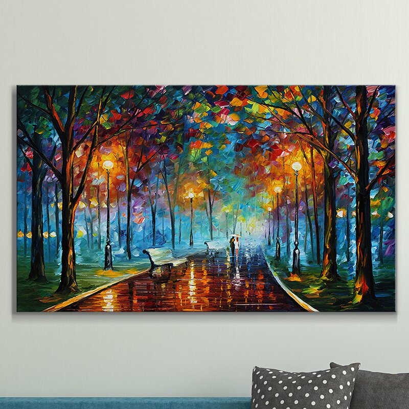 28" H x 48" W x 1.5" D Misty Mood by Leonid Afremov - Wrapped Canvas Print