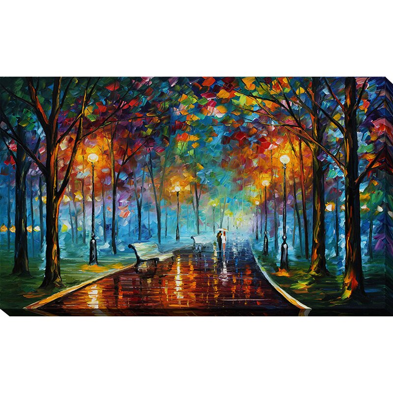 28" H x 48" W x 1.5" D Misty Mood by Leonid Afremov - Wrapped Canvas Print
