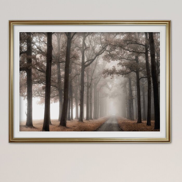 28" H x 38" W x 1.5" D Misty Road - Picture Frame Graphic Art