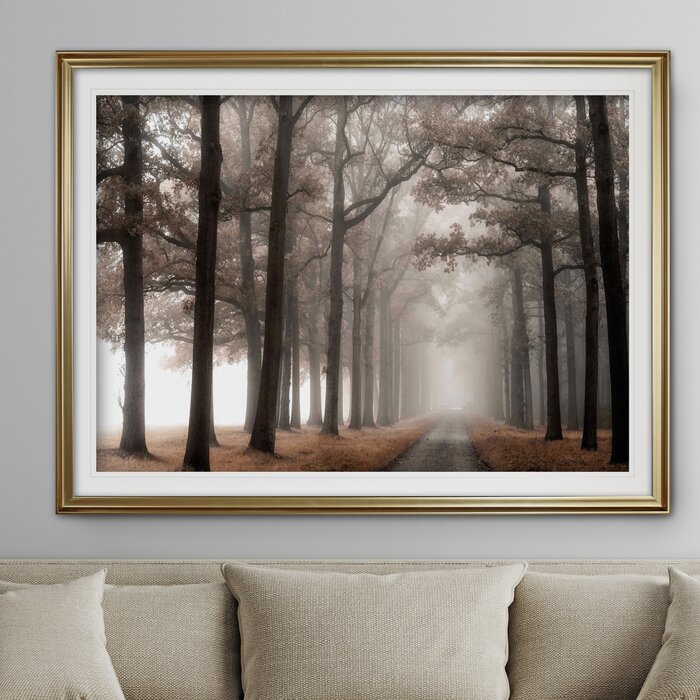 28" H x 38" W x 1.5" D Misty Road - Picture Frame Graphic Art