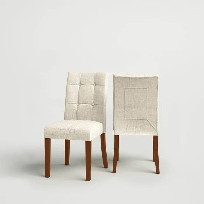 Beige Mitzi Tufted Linen Side Chair (Set of 2)