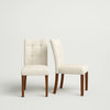 Beige Mitzi Tufted Linen Side Chair (Set of 2)