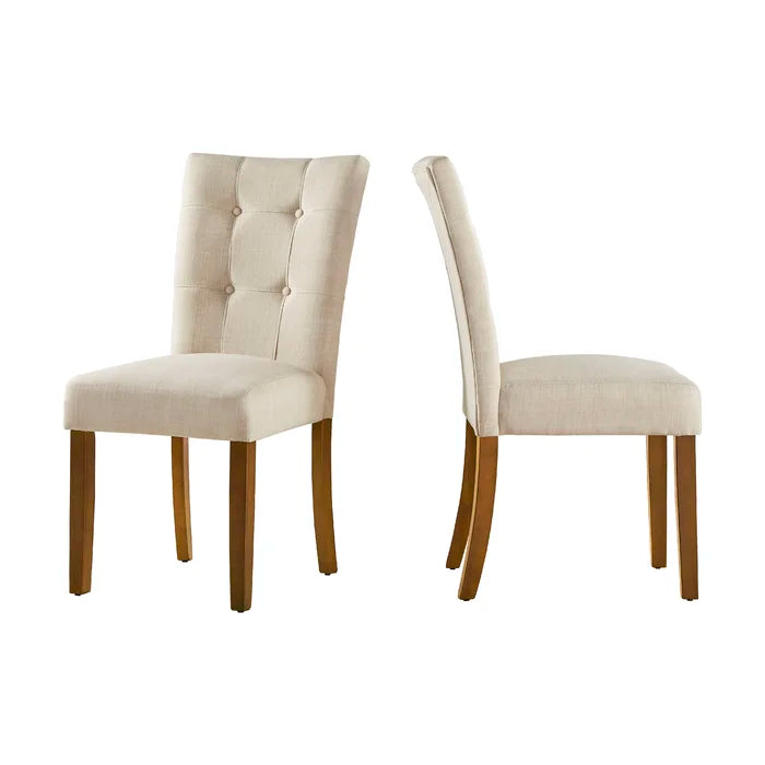 Beige Mitzi Tufted Linen Side Chair (Set of 2)
