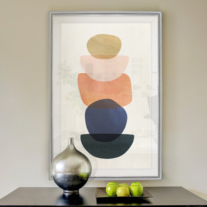 'Mod Pods II' Graphic Art Print on Canvas, Silver Framed - 28" x 20" (#K6287)