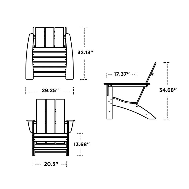 White Modern Adirondack Recycled Plastic Chair (Part number: AD420WH) CL932