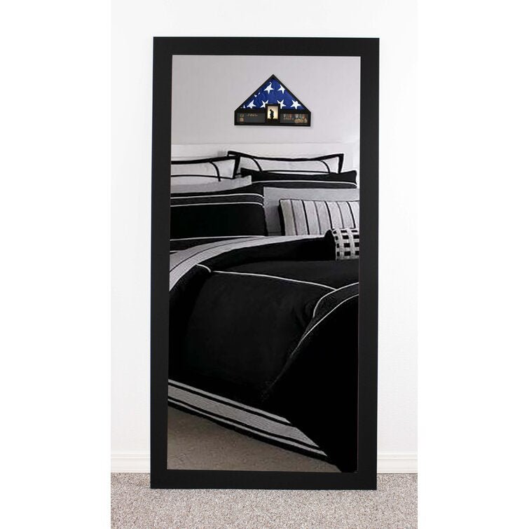Black Modern & Contemporary Mirror, 70" H x 31" W