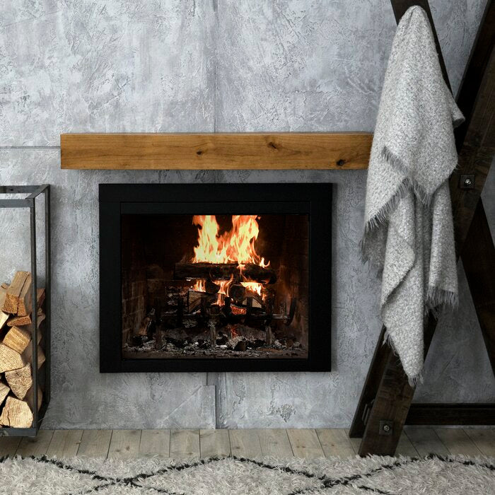 60" Modern Farmhouse Fireplace Shelf Mantel, Aged Oak Stain (#495)