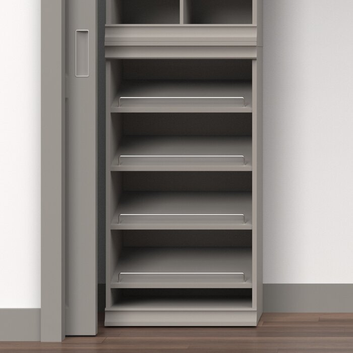 Taupe Modular Storage 21.38" W Shoe Shelf Unit with 4 Shelves