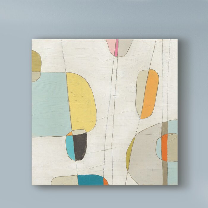 35" H x 35" W x 2" D Molecular Motion I by June Erica Vess Wrapped Canvas Bold Art