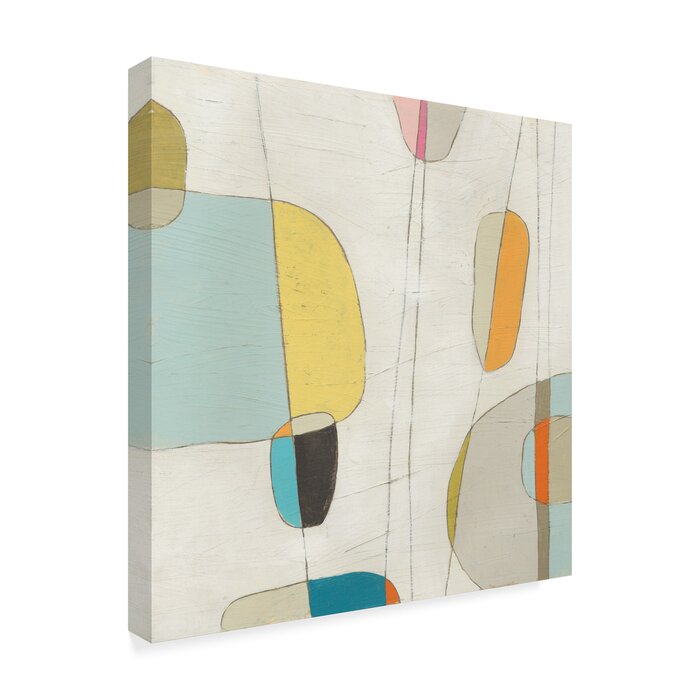 35" H x 35" W x 2" D Molecular Motion I by June Erica Vess Wrapped Canvas Bold Art