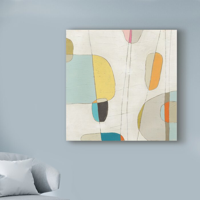 35" H x 35" W x 2" D Molecular Motion I by June Erica Vess Wrapped Canvas Bold Art