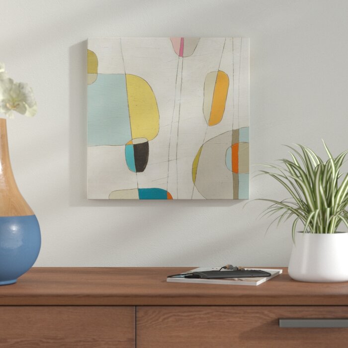 35" H x 35" W x 2" D Molecular Motion I by June Erica Vess Wrapped Canvas Bold Art