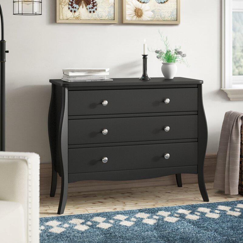 Black Mondragon 3 Drawer 37.99'' W Dresser CYB299