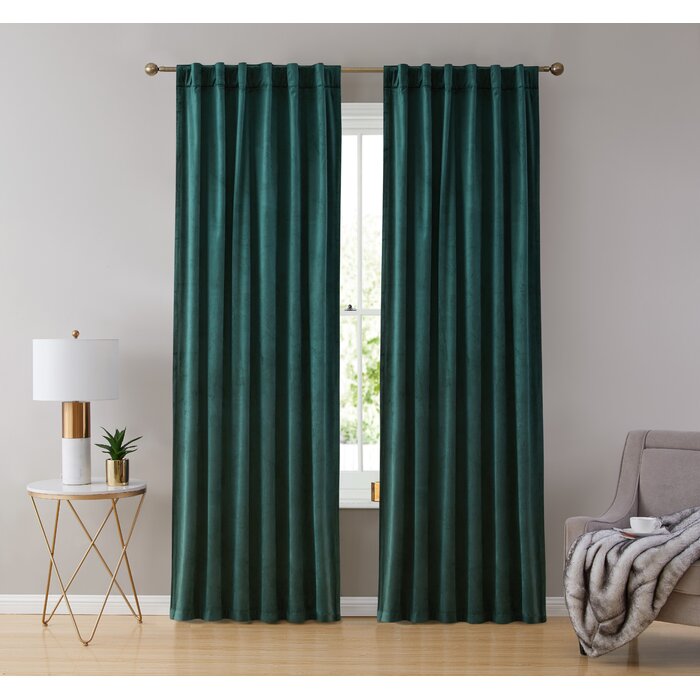 54" W x 84" L Monroy Velvet Room Darkening Curtain Pair (Set of 2)