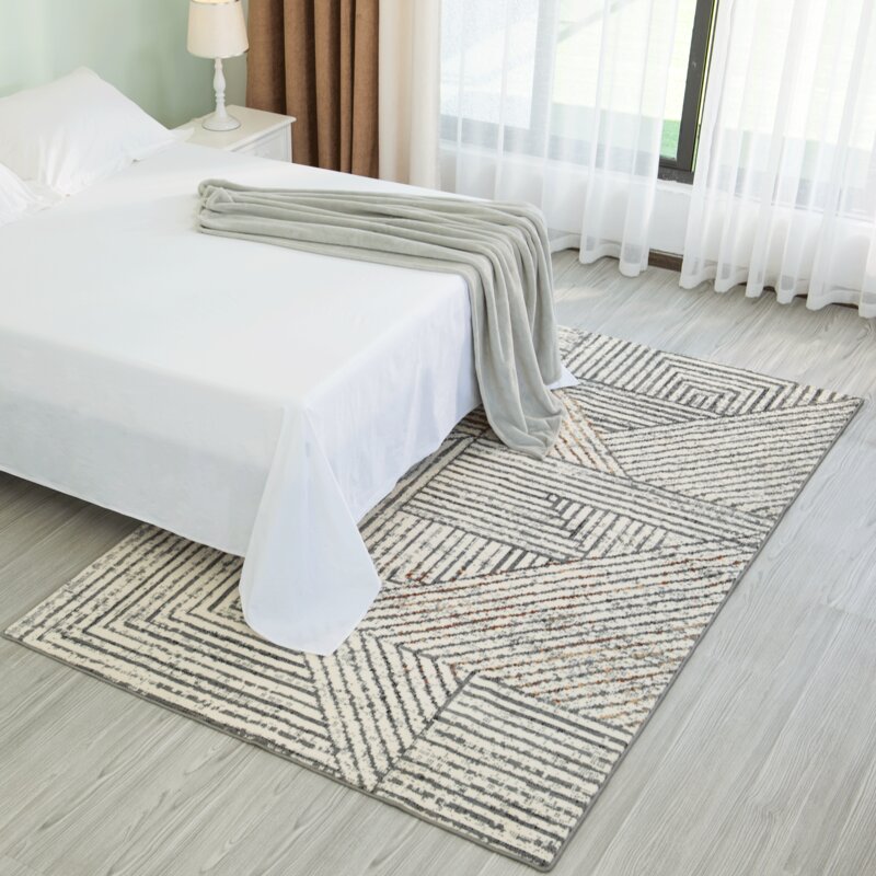 6'x9' Montalto Geometric Tufted Gray Area Rug CG1619