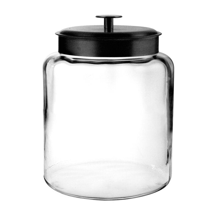 11.75" H x 8.62" W x 8.62" D Clear/Black Montana Glass Storage Jar QL278