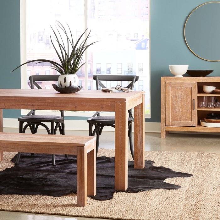 Driftwood Montauk 63'' Pine Solid Wood Dining Table