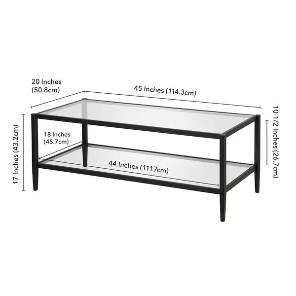 17" H x 45" W x 20" D Montclair 4 Legs Coffee Table with Storage