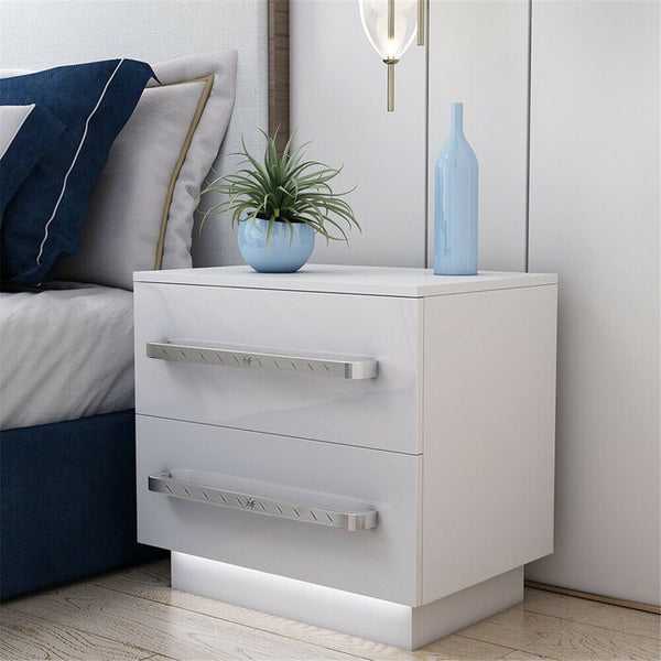 White Montemayor 8'' Tall 2 - Drawer Nightstand – Salvage & Co Indy